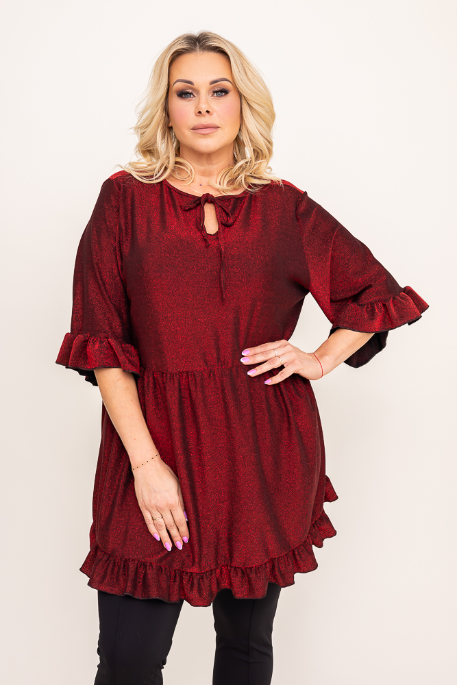 Blusa brocada granate