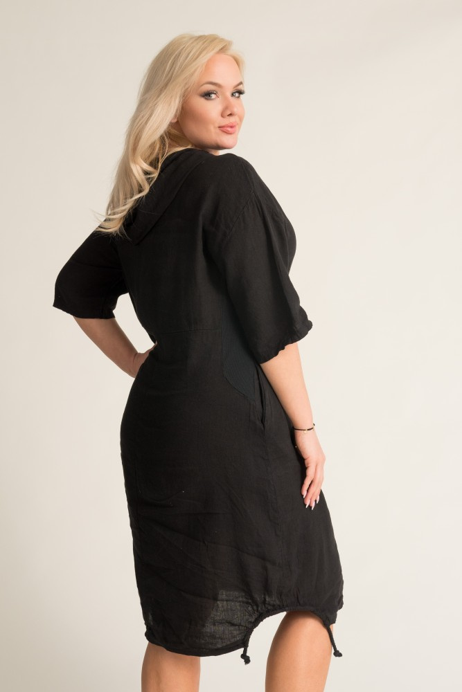 Black FLAXI Hooded Dress