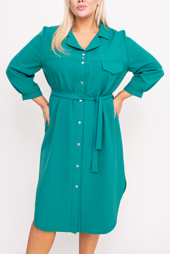 Flaschengrünes Emery-Kleid 
