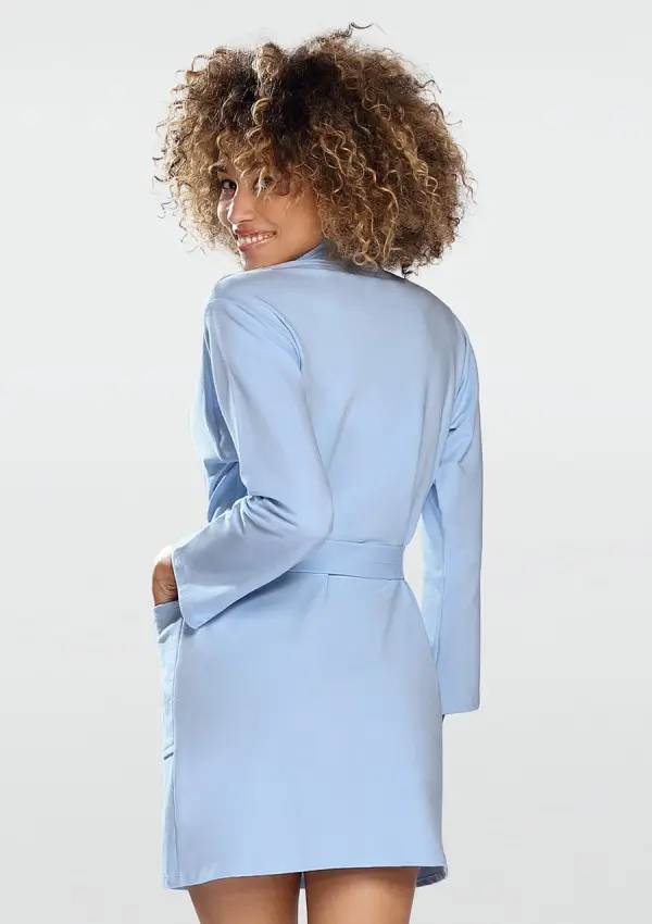 Robe de chambre en coton bleu