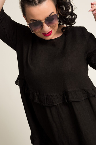 Black GAFFE Linen Dress