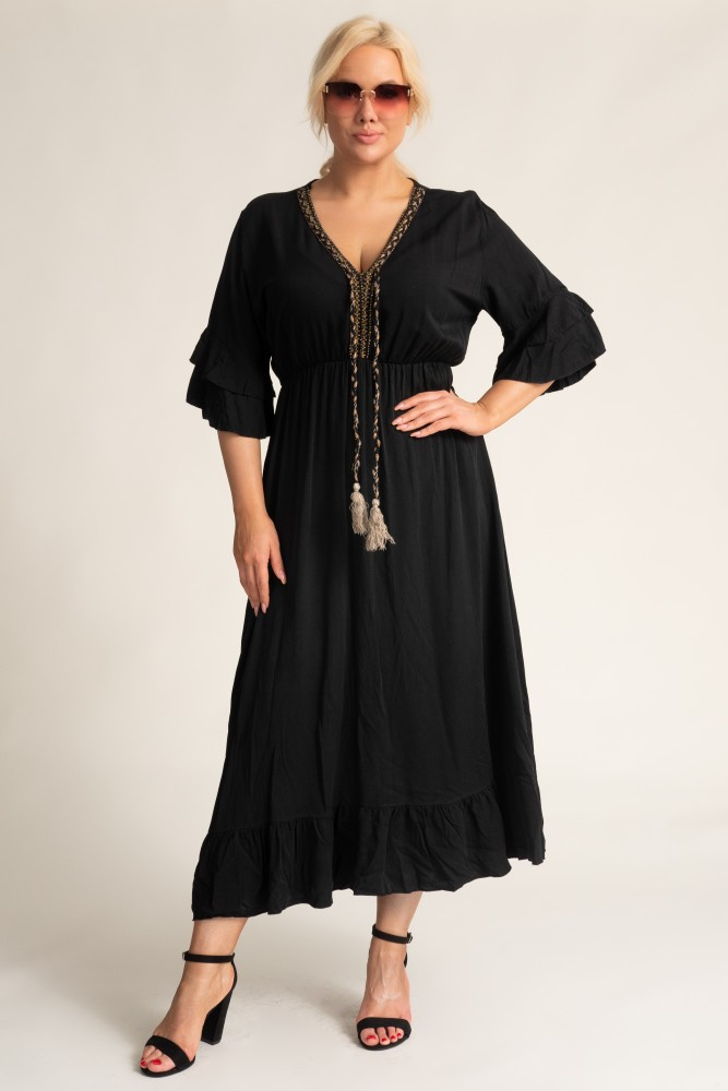 Black Cut-Off Dress AMORENA