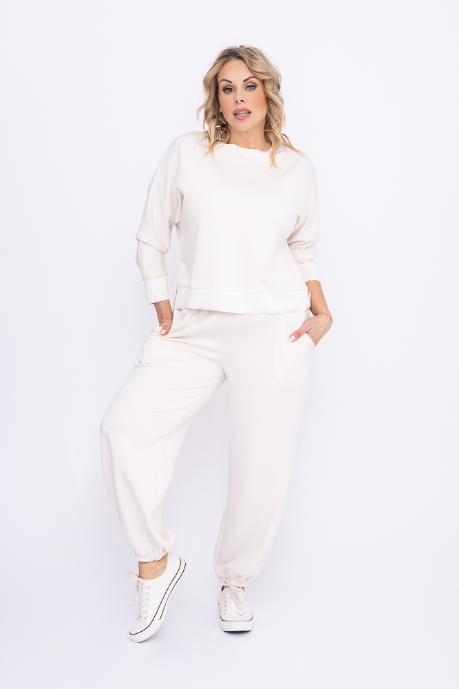Pantaloni de trening crem