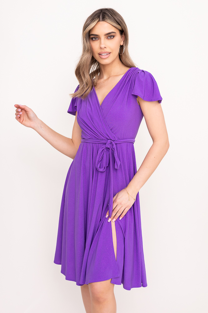 Robe en brocart violet