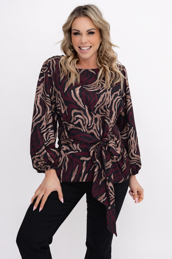 Chocolate Blouse with Ties