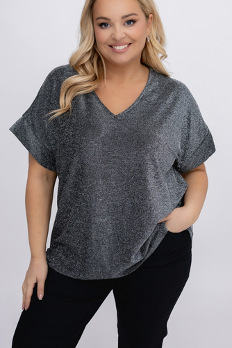  Srebrna Bluzka błyszcząca