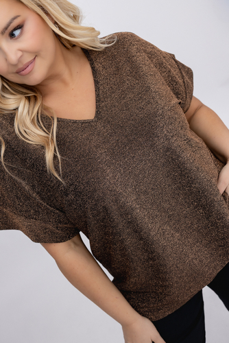 Czekoladowa Bluzka błyszcząca