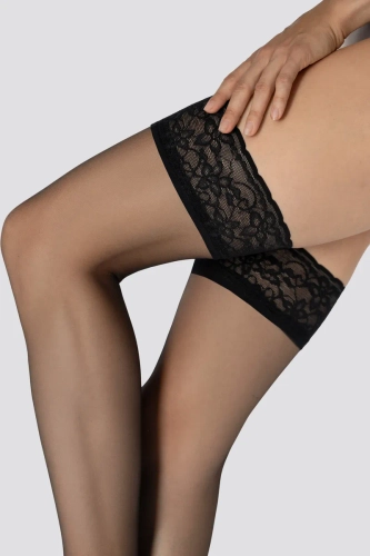 Pończochy samonośne 10DEN NERO