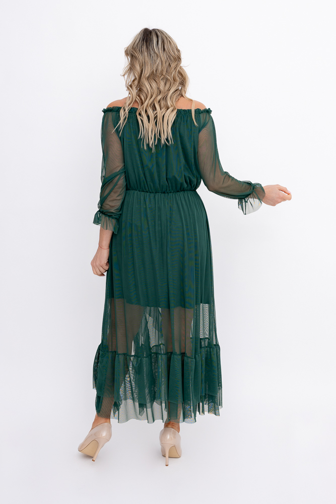 Butelkowozielona Sukienka siateczkowa