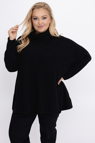 Czarny Sweter z golfem