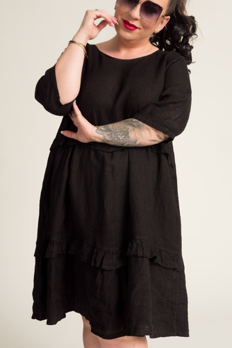 Black GAFFE Linen Dress
