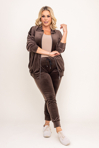 Grey Velour Tracksuit Set KARMENIO