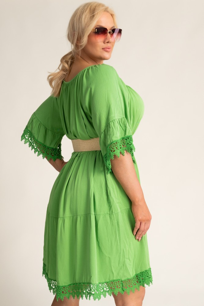 Light green Dress with embroidery MEGIO