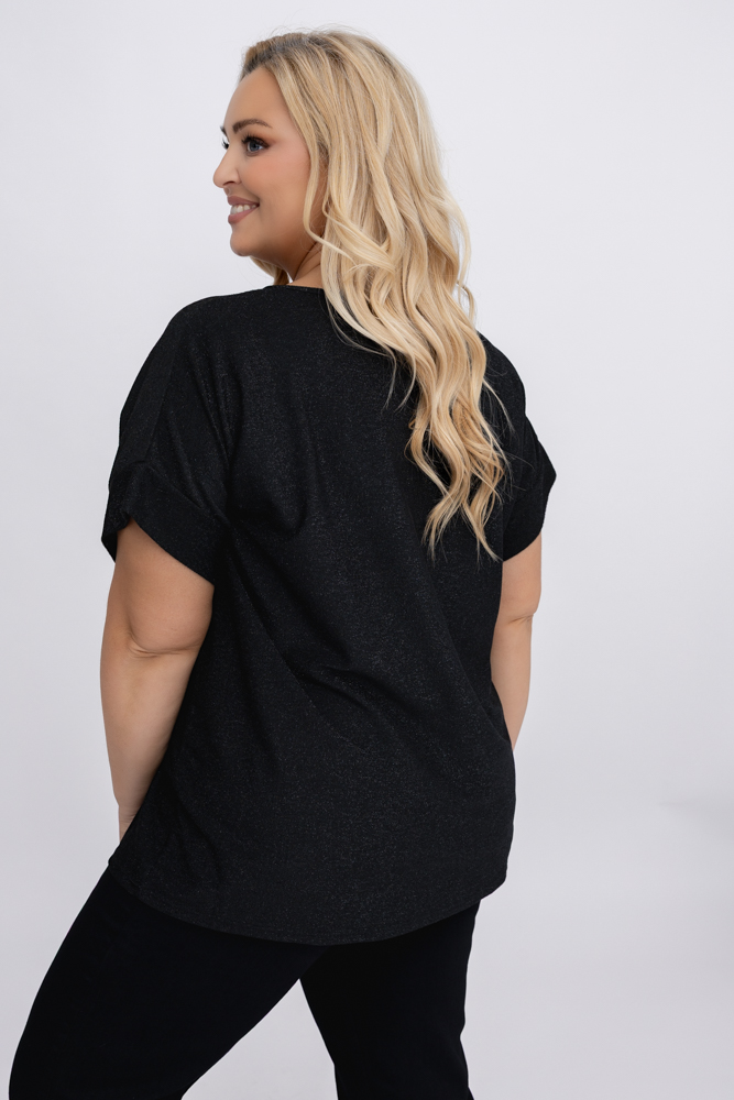Czarna Bluzka błyszcząca