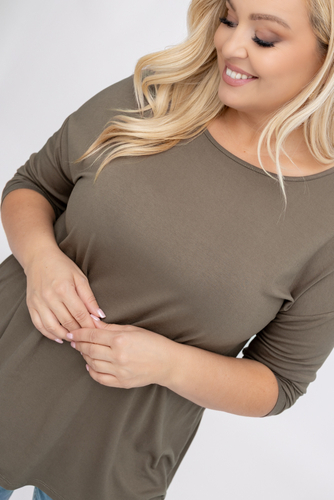  Beigefarbene glatte Bluse