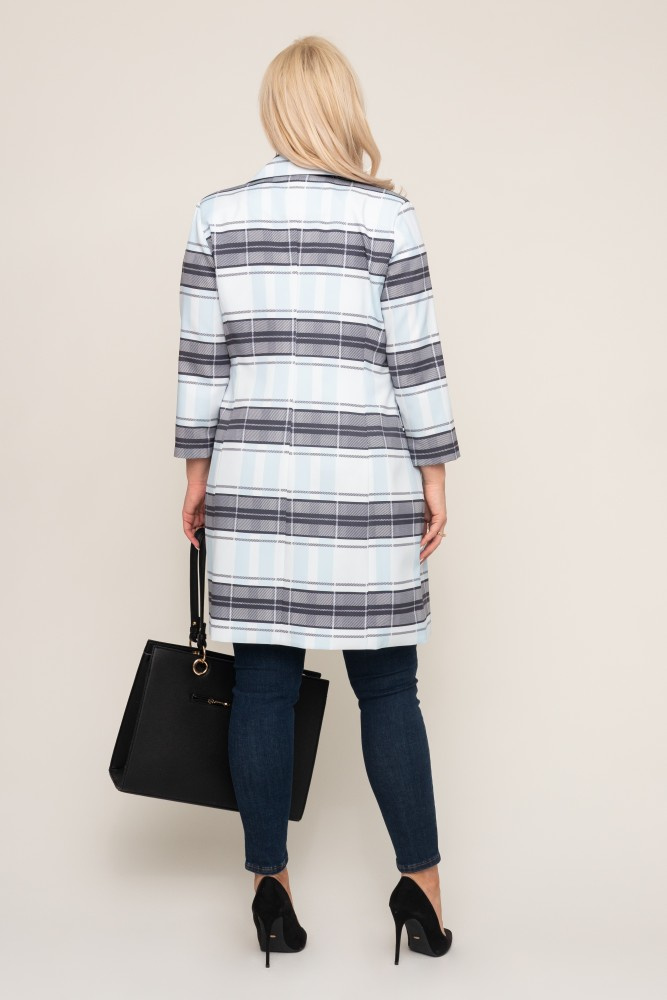  Blue and Graphite VAENA Checkered Dress