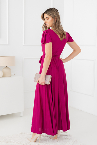 Vestido brocado morado