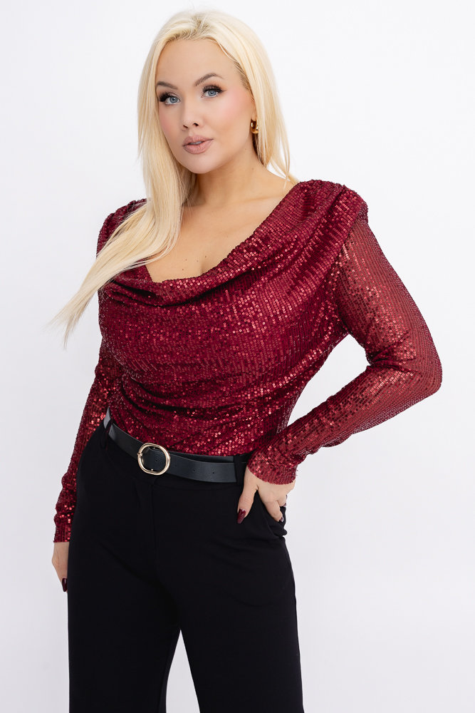 Wiśniowe Body cekinowe