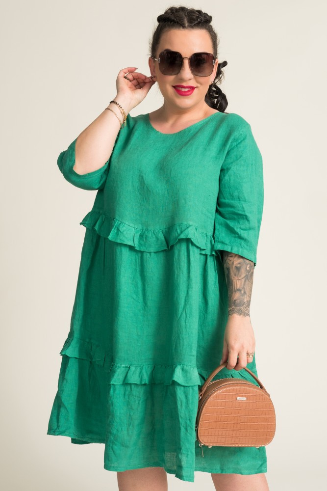 Green GAFFE Linen Dress