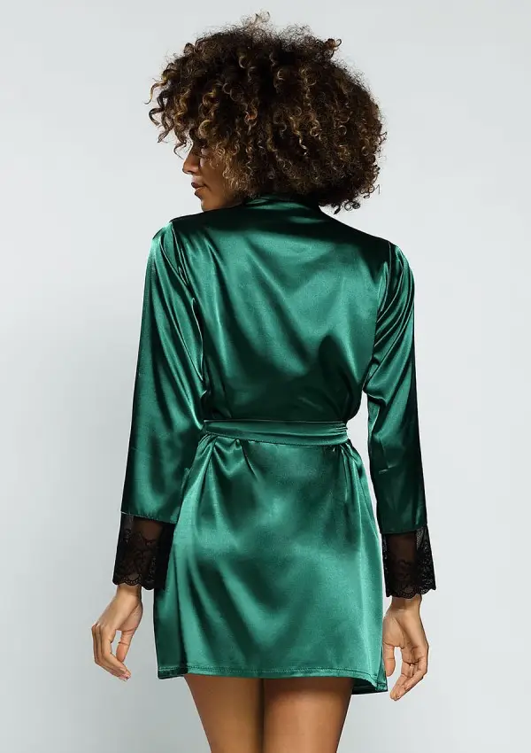 Zielony Szlafrok satynowy