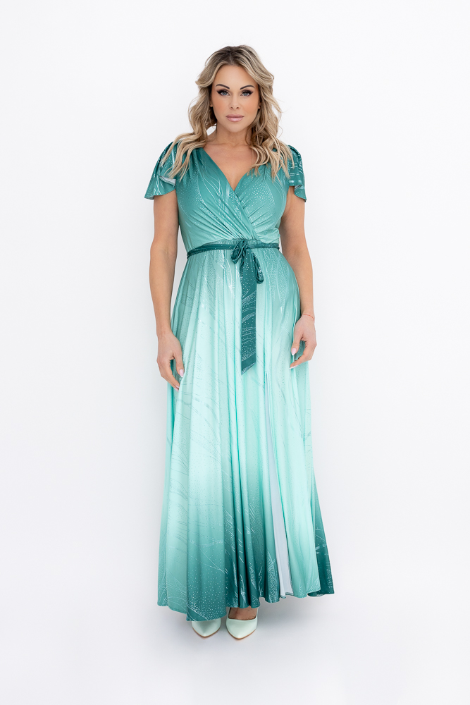 Kornblumen-Brokatkleid