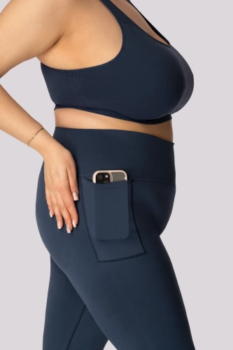 Marineblaue Leggings mit Tasche