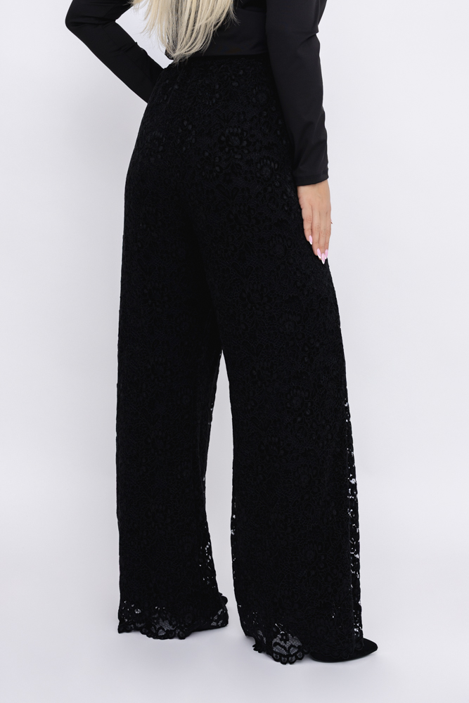  Czarne Spodnie koronkowe BAVANTO