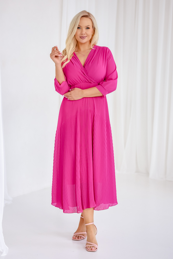 Fuksjowa Sukienka plisowana KEMELI
