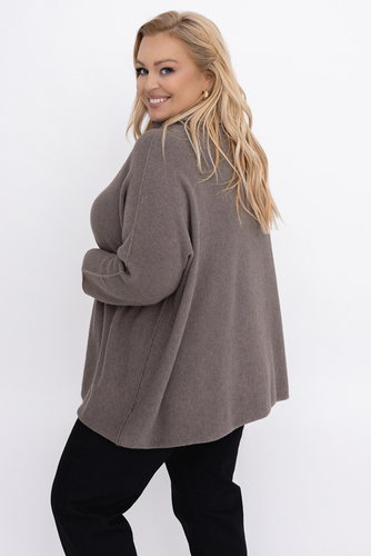 Popielaty Sweter z golfem