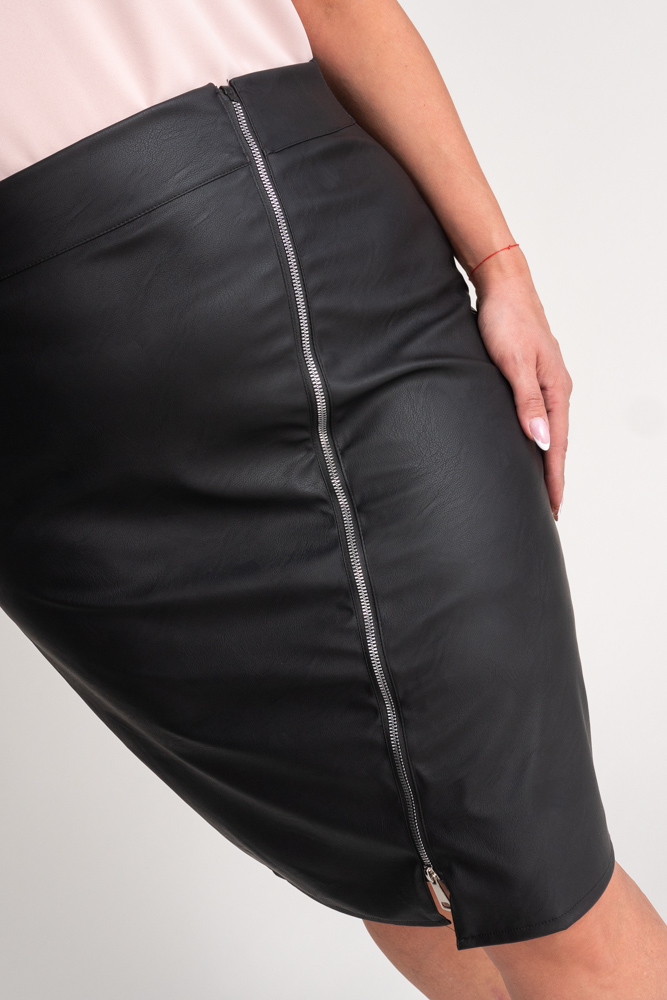 Jupe en cuir noir Modèle 1
