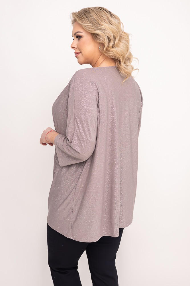 Coffee Brocade Blouse