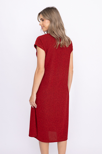  Czerwona Sukienka Błyszcząca GEVINI