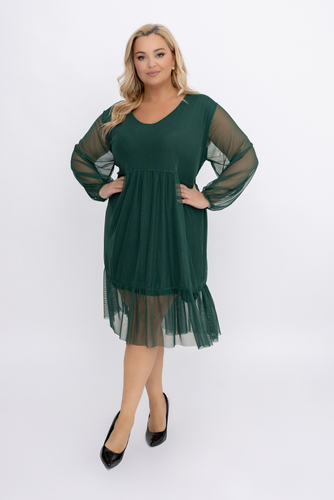 Butelkowozielona Sukienka siateczkowa