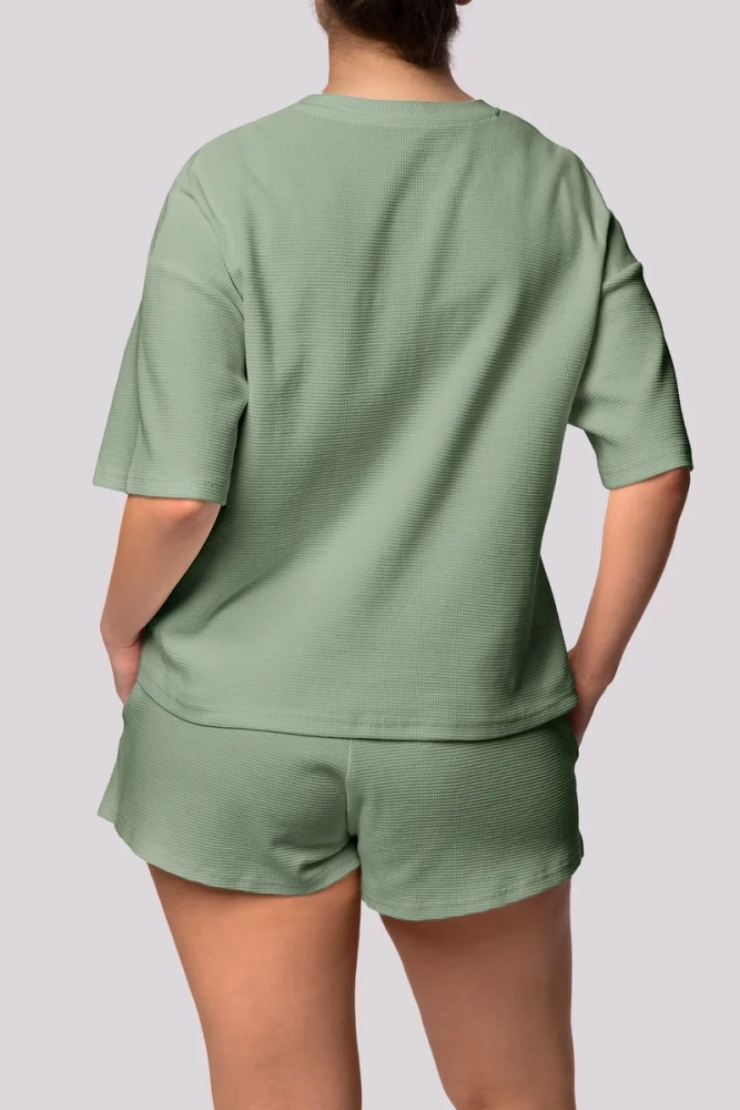 Pijama Pistachio cu pantaloni scurți