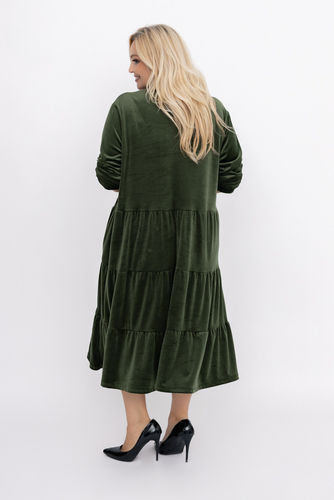 Khaki Sukienka welurowa