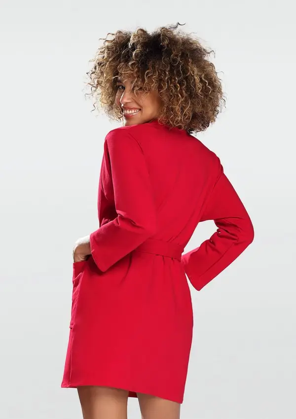 Czerwony Szlafrok bawełniany