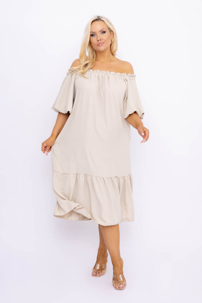 Beżowa Sukienka SENEZI