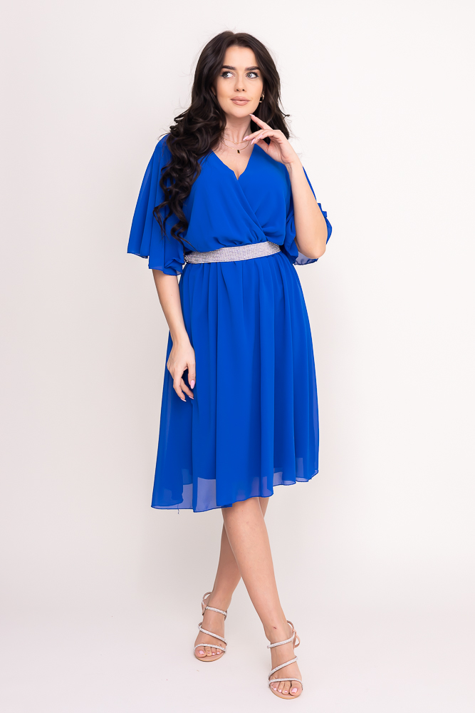 Chabrowa Sukienka szyfonowa z paskiem SEMELIA