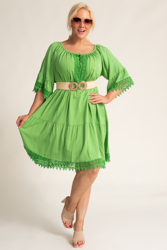 Light green Dress with embroidery MEGIO