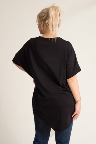 Black Asymmetrical Blouse TOWERTY