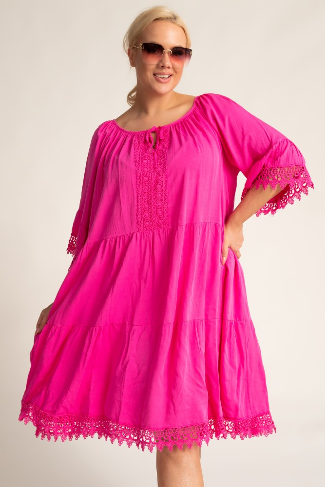Pink Embroidered Dress by MEGIO