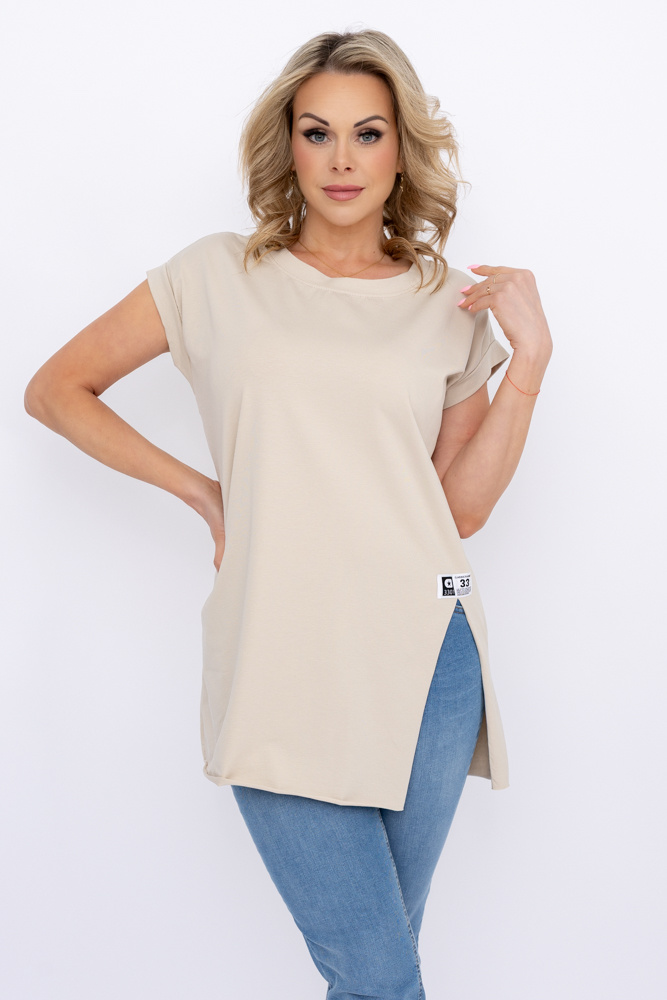 Khaki Blouse with slit BOSTI