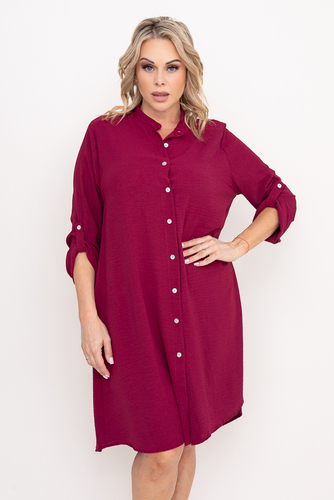 Wiśniowa Sukienka koszulowa