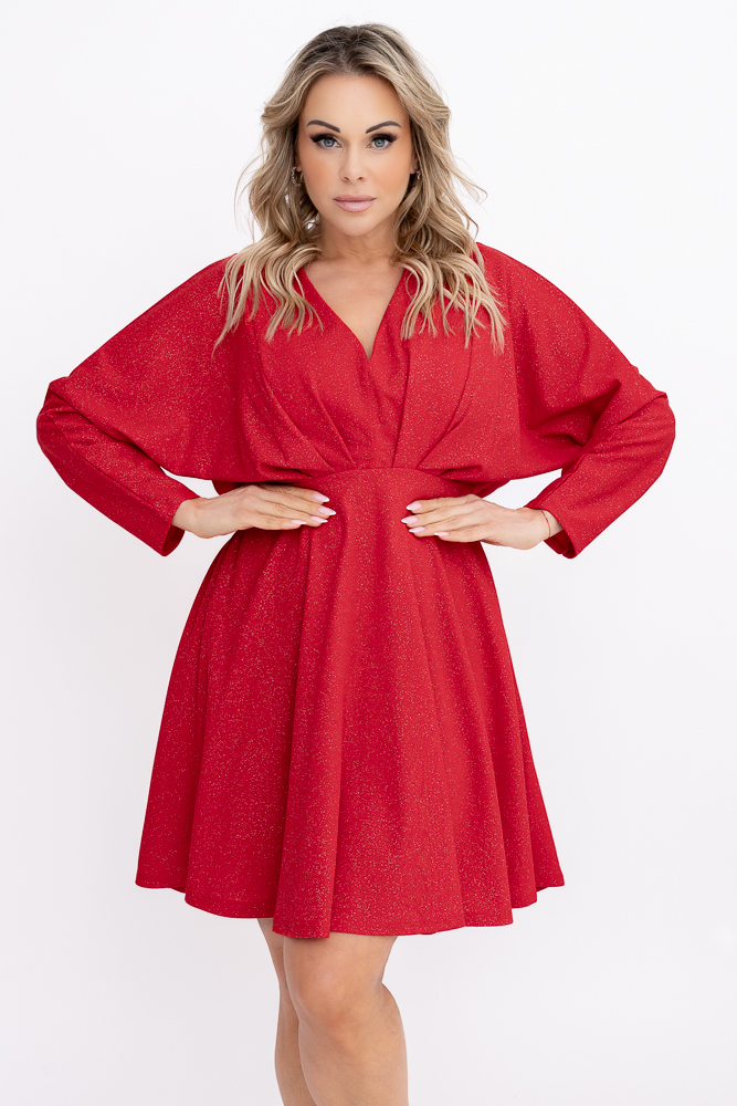  Czerwona Sukienka błyszcząca