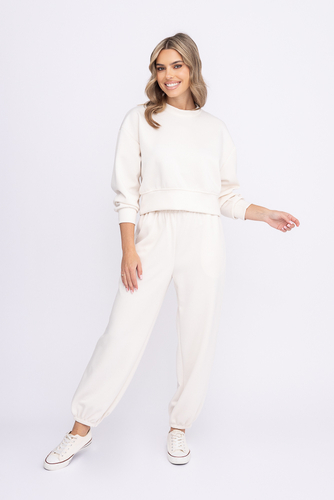 Pantaloni de trening crem