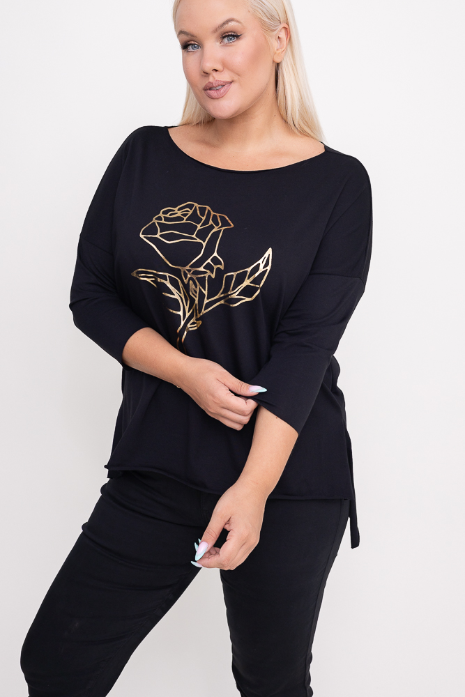 Czarna Bluzka REVUMI Wzór 11