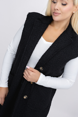 Black Plush Vest