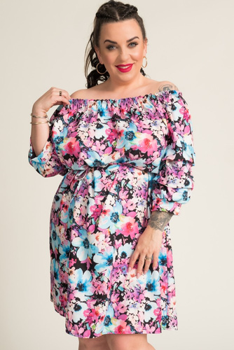 Dress with ruffled sleeves DARLIN Pattern 2