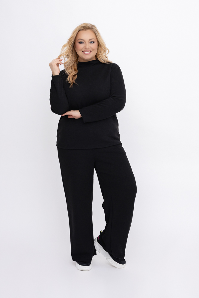Czarny Komplet sweterkowy