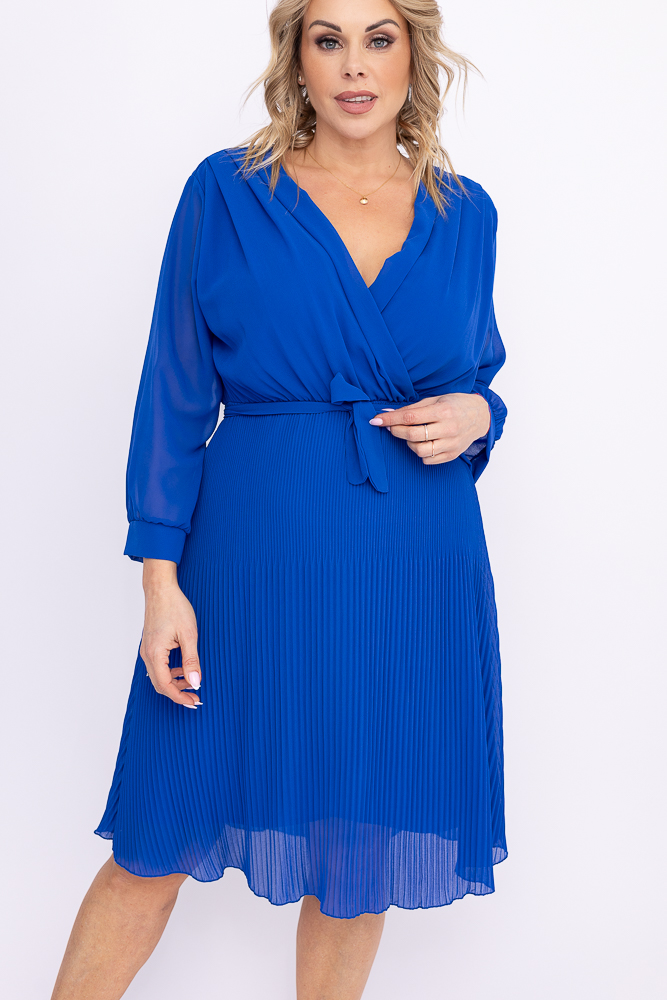 Chabrowa Sukienka szyfonowa plisowana